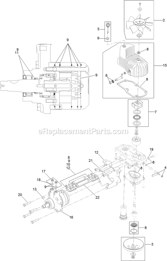 Lh Hydro Assembly Diagram and Parts List for (316000000-399999999)(2016) Exmark Lawn Mower