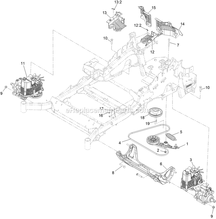 Hydraulic Assembly Diagram and Parts List for (406294345-408644345)(2020) Exmark Lawn Mower