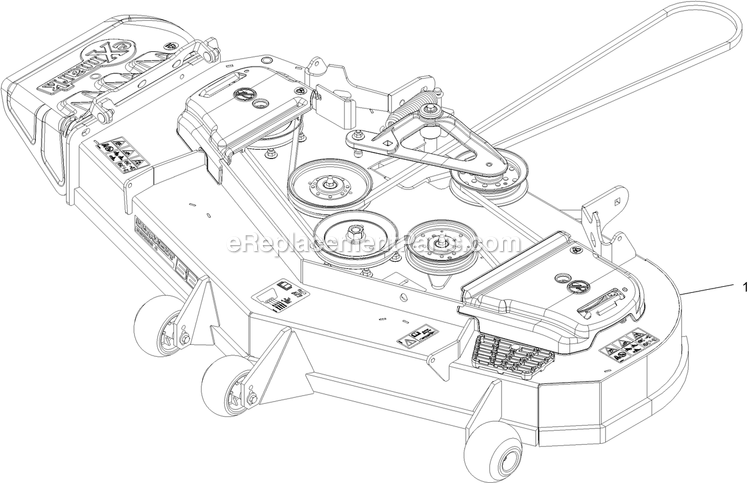 Complete Deck Assembly Diagram and Parts List for (408644346-411294211)(2021) Exmark Lawn Mower