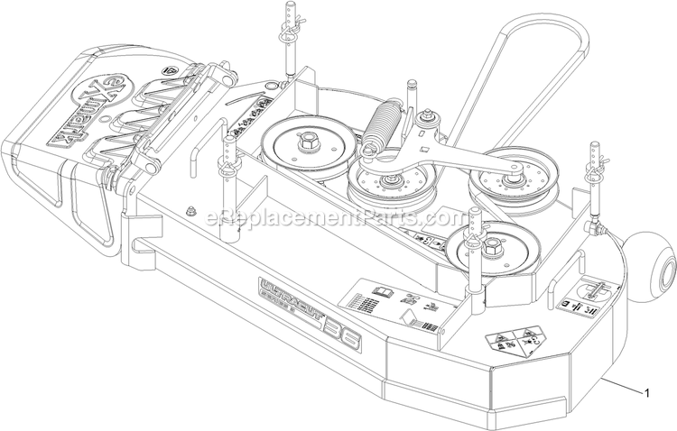 Complete Deck Assembly Diagram and Parts List for (316000000-399999999)(2016) Exmark Lawn Mower