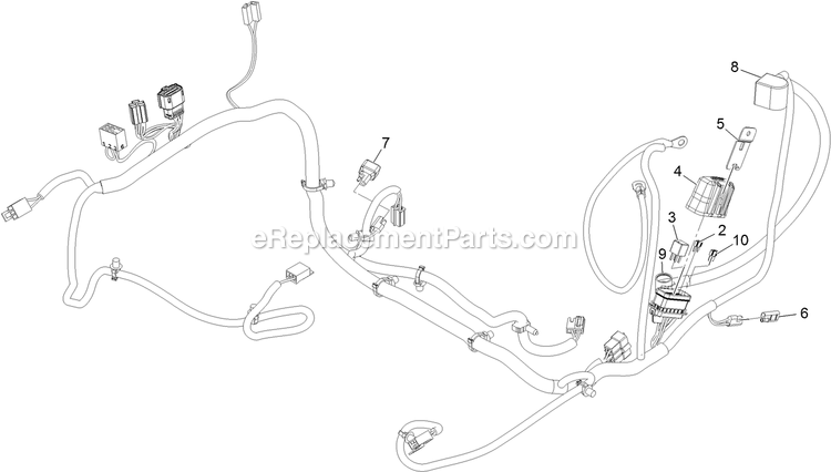 Harness Assembly Diagram and Parts List for (406294345-408644345)(2020) Exmark Lawn Mower