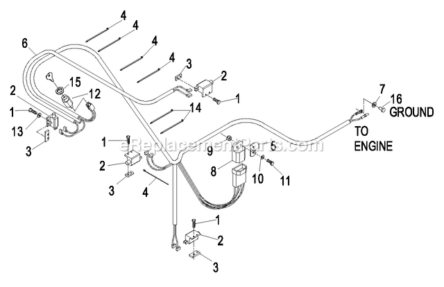 Electrical Group Manual Start Diagram and Parts List for (850000-919999)(2010) Exmark Lawn Mower