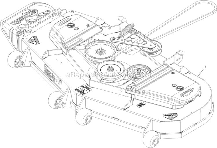 Complete Deck Assembly Diagram and Parts List for (312000000-312999999)(2012) Exmark Lawn Mower