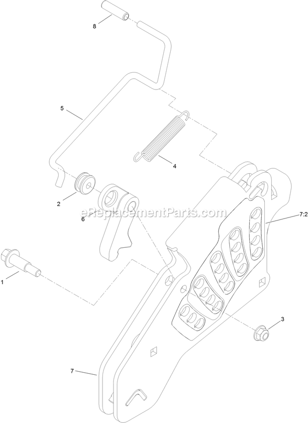 Height-Of-Cut Assembly Diagram and Parts List for (316000000-399999999)(2016) Exmark Lawn Mower