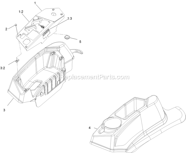Controls Assembly Diagram and Parts List for (406294345-408644345)(2020) Exmark Lawn Mower