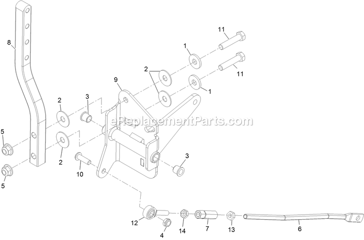 Motion Control Assembly - Rh Diagram and Parts List for (312000000-312999999)(2012) Exmark Lawn Mower