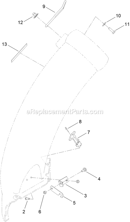 Chute Assembly (2) Diagram and Parts List for (312000000-312999999)(2012) Exmark Lawn Tractor Accessories