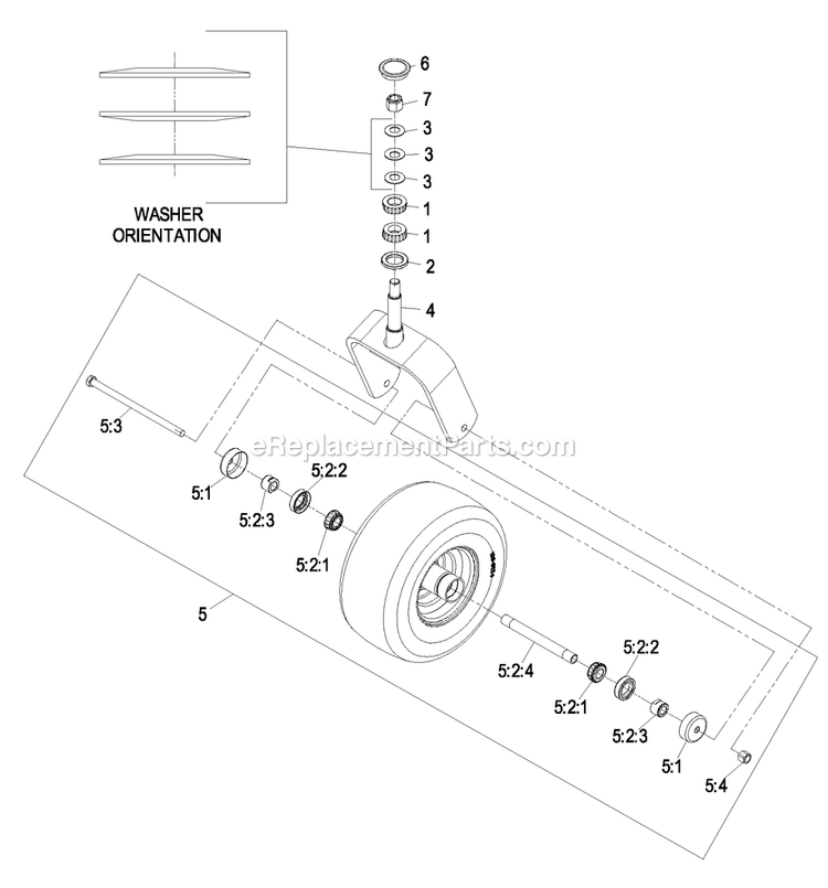 Caster Wheel Assembly (2) Diagram and Parts List for (850000-919999)(2010) Exmark Lawn Mower