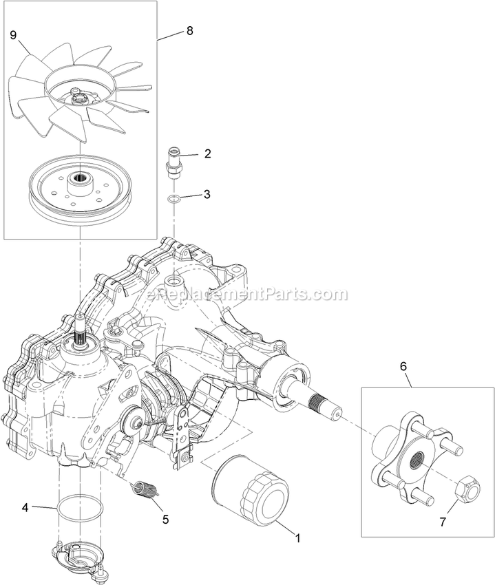 Transaxle Assembly Diagram and Parts List for (920000-999999)(2011) Exmark Lawn Mower