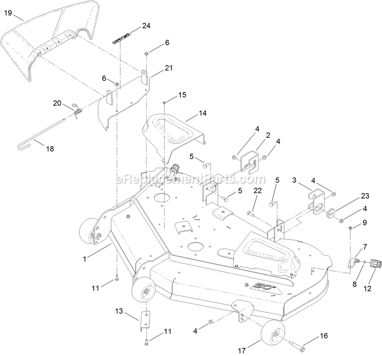 Deck Assembly Diagram and Parts List for (313000000-313999999)(2013) Exmark Lawn Mower