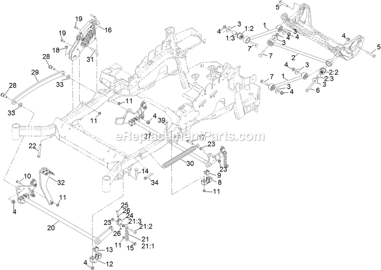Deck Lift Assembly Diagram and Parts List for (400000000-402082299)(2017) Exmark Lawn Mower