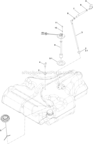 Fuel Tank Assembly Diagram and Parts List for (404314159-406294344)(2019) Exmark Lawn Mower