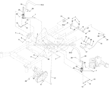 Motion Control Assembly Diagram and Parts List for (406294345-408644345)(2020) Exmark Lawn Mower