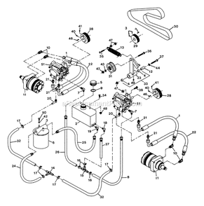 Hydraulic Group Diagram and Parts List for (115000-129999)(1996) Exmark Lawn Mower