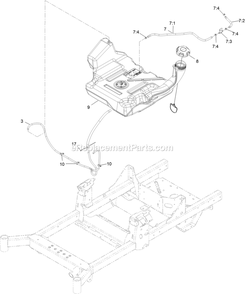 Fuel Assembly Diagram and Parts List for (402082300-404314158)(2018) Exmark Lawn Mower