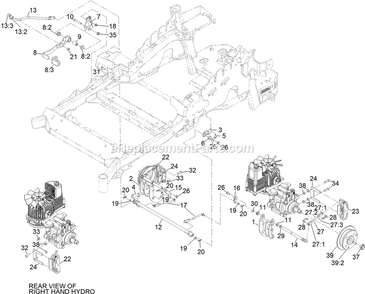 Park Brake Assembly Diagram and Parts List for (411294212-999999999)(2022) Exmark Lawn Mower