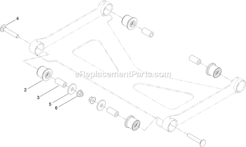 Deck Strut Assembly Diagram and Parts List for (406294345-408644345)(2020) Exmark Lawn Mower