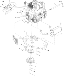 Engine Assembly Diagram and Parts List for (406294345-408644345)(2020) Exmark Lawn Mower