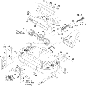 Deck Assembly Diagram and Parts List for (314000000-314999999)(2014) Exmark Lawn Mower