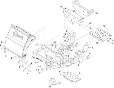 Frame Assembly Diagram and Parts List for (315000000-315999999)(2015) Exmark Sprayer