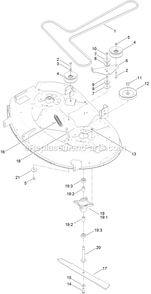 42 Inch Deck, Belt And Blade Assembly Diagram and Parts List for (316000000-399999999)(2016) Exmark Lawn Mower
