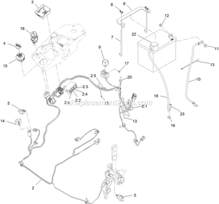 Electrical Assembly Diagram and Parts List for (408644346-411294211)(2021) Exmark Lawn Mower