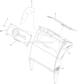 Control Tower With Decals Diagram and Parts List for (404314159-406294344)(2019) Exmark Sprayer