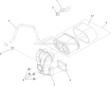 Air Intake And Filtration Assembly Diagram and Parts List for (406294345-408644345)(2020) Exmark Lawn Mower