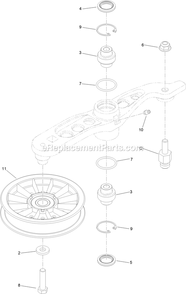 Pump Idler Assembly Diagram and Parts List for (316000000-399999999)(2016) Exmark Lawn Mower