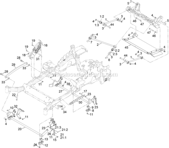 Deck Lift Assembly Diagram and Parts List for (314000000-314999999)(2014) Exmark Lawn Mower