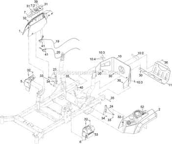 Controls Assembly Diagram and Parts List for (400000000-402082299)(2017) Exmark Lawn Mower