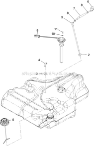 Fuel Tank Assembly Diagram and Parts List for (920000-999999)(2011) Exmark Lawn Mower