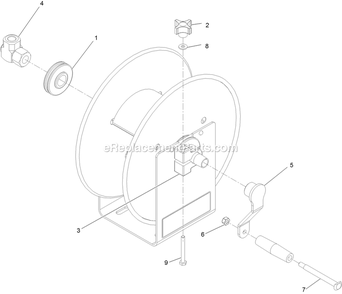 Reel Hose Assembly Diagram and Parts List for 400000000-407088177 Exmark Sprayer