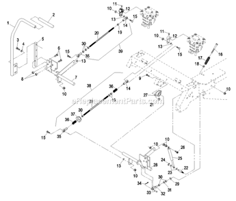 Motion Control Group Diagram and Parts List for (440000-509999)(2004) Exmark Lawn Mower