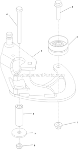 Idler Arm Assembly Diagram and Parts List for (406294345-408644345)(2020) Exmark Lawn Mower