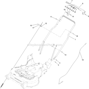 Handle Assembly-Type B Diagram and Parts List for (402082300-404314158)(2018) Exmark Lawn Mower