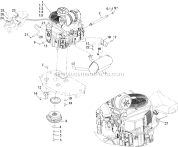 Engine Assembly Diagram and Parts List for (402082300-404314158)(2018) Exmark Lawn Mower
