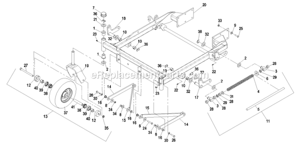 Front Frame Group (1) Diagram and Parts List for (440000-509999)(2004) Exmark Lawn Mower