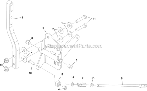 Motion Control Assembly - Rh Diagram and Parts List for (312000000-312999999)(2012) Exmark Lawn Mower
