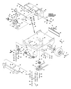 Engine Deck Group Diagram and Parts List for (260000-319999)(2001) Exmark Lawn Mower