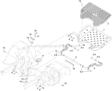 Platform Assembly Diagram and Parts List for (406294345-408644345)(2020) Exmark Lawn Mower