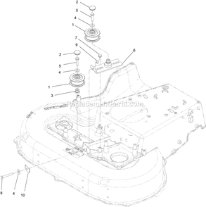 Pulleys And Idler Assembly Diagram and Parts List for (406294345-408644345)(2020) Exmark Lawn Mower