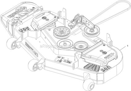 Complete Deck Assembly Diagram and Parts List for (406294345-408644345)(2020) Exmark Lawn Mower