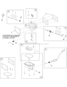 Carburetor Assembly Diagram and Parts List for (406294345-999999999)(2020) Exmark Lawn Mower