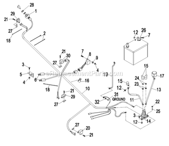 Electrical Group Electric Start Diagram and Parts List for (850000-919999)(2010) Exmark Lawn Mower