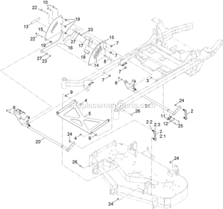 Deck Lift Assembly Diagram and Parts List for (314000000-314999999)(2014) Exmark Lawn Mower