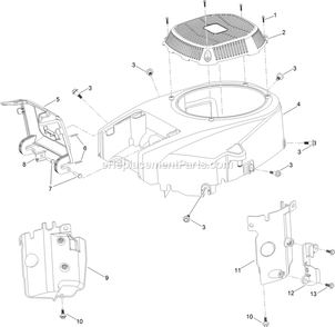 Blower Housing Assembly Engine Assembly Diagram and Parts List for (316000000-399999999)(2016) Exmark Lawn Mower