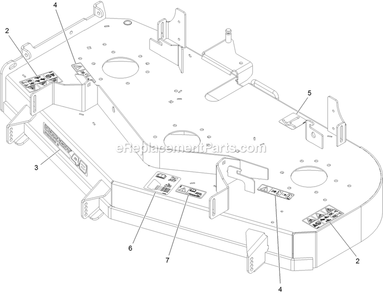 Deck With Decals Assembly Diagram and Parts List for (406294345-408644345)(2020) Exmark Lawn Mower