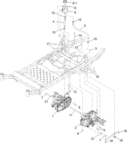 Hydraulic Assembly Diagram and Parts List for (312000000-312999999)(2012) Exmark Lawn Mower