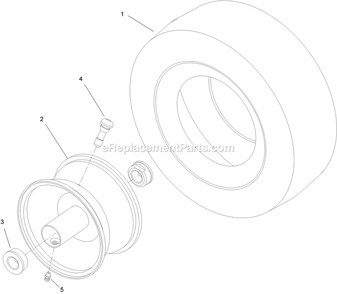 Caster Wheel Asembly Diagram and Parts List for (312000000-312999999)(2012) Exmark Lawn Mower